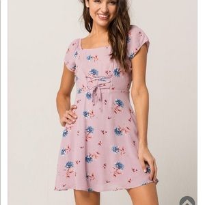 Flower front tie dress
